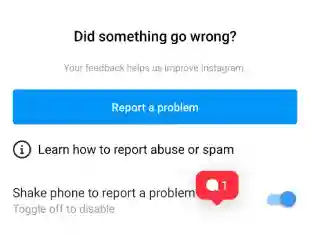 Report problem to instagram official